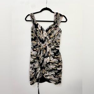 NWT Lavish Alice Black Rose Bardot Pleated Dress